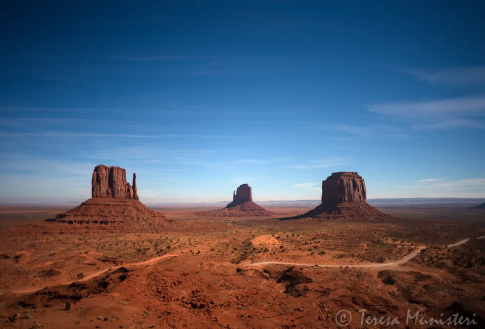 The Mittens and Merrick Butte at dawn, Monument Valley