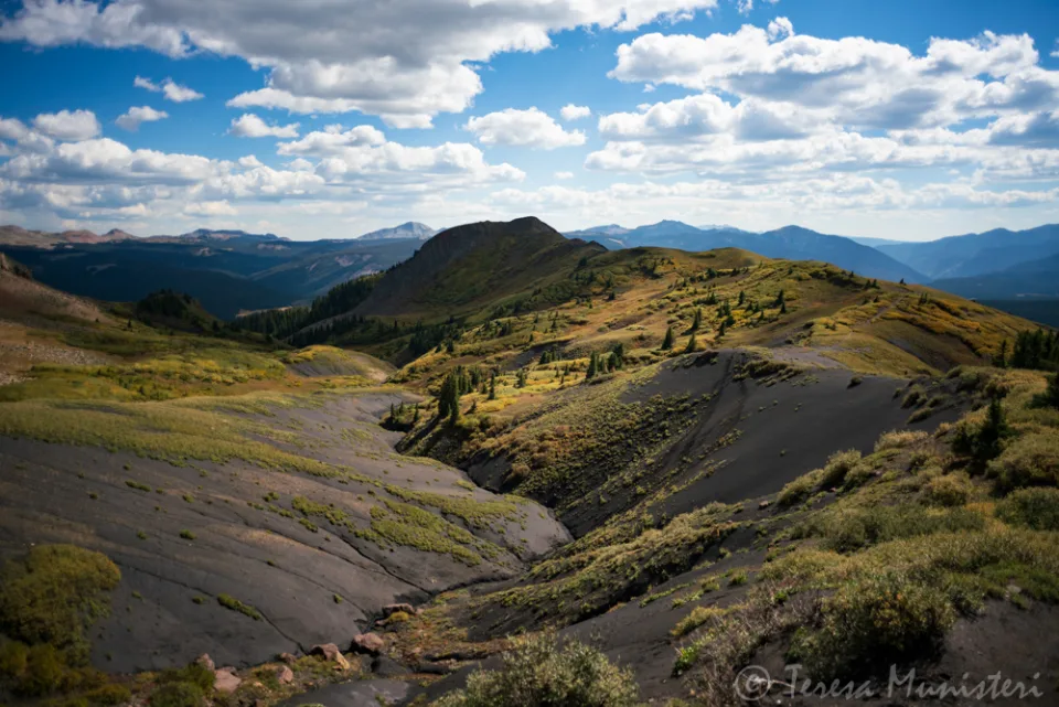 Green alpine drainage in the La Sal Mountains above Moab